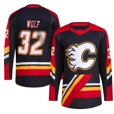 Authentic Dustin Wolf Black Calgary Flames Reverse Retro 2.0 Jersey - Men's